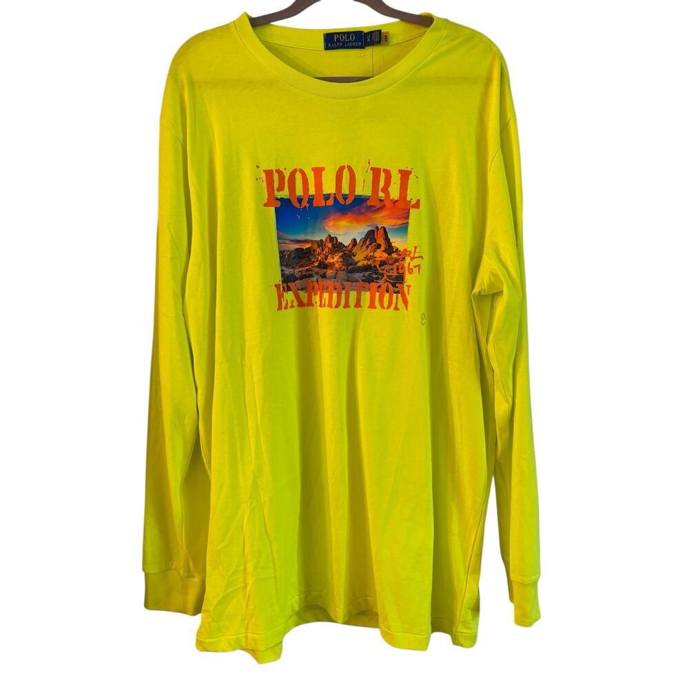 Polo Ralph Lauren Men's Expedition T-Shirt NWT Laser Yellow Long Sleeves LT